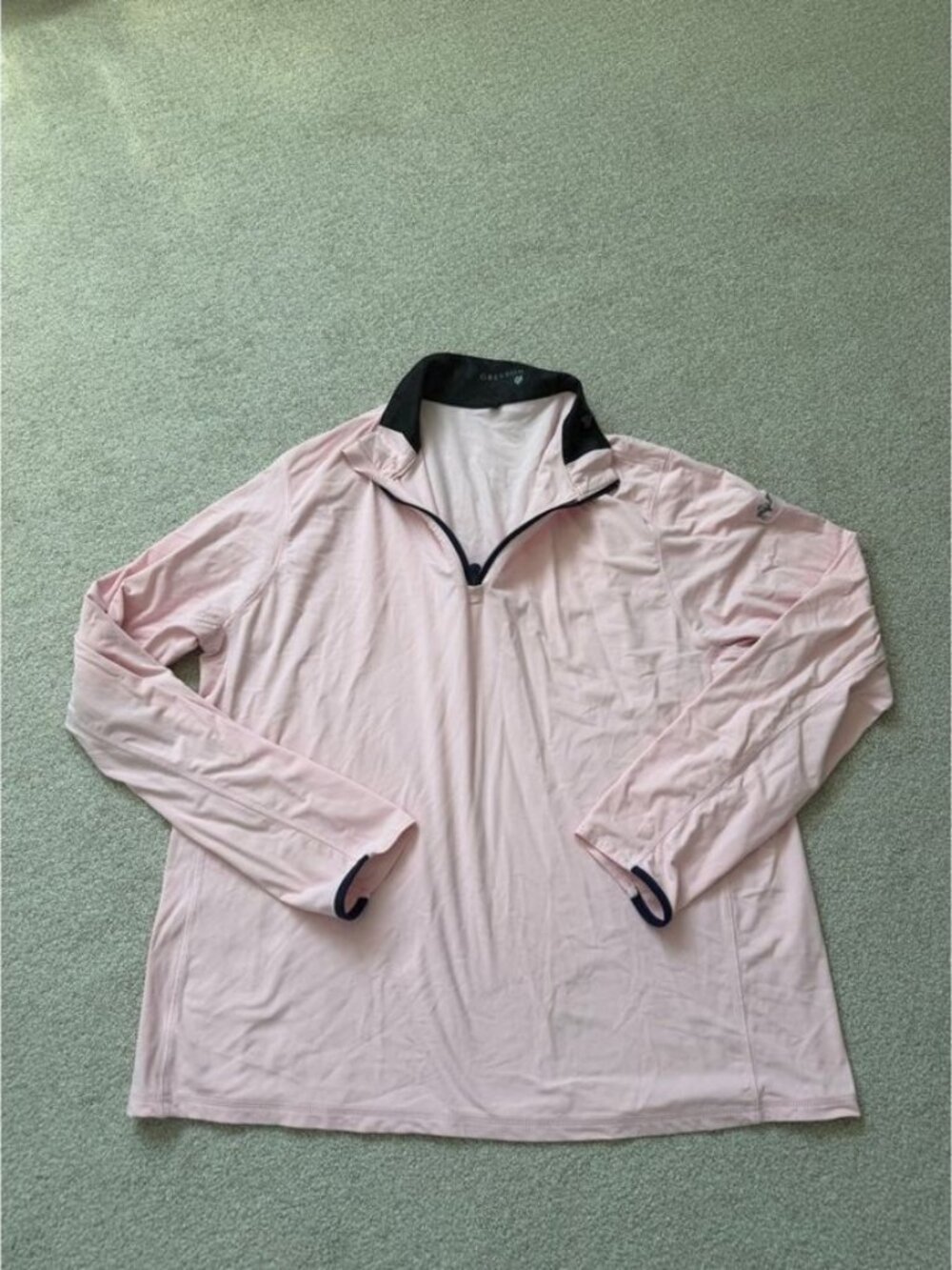 Greyson Performance Quarter Zip Mens Size XL Pink Siasconset Logo Pullover